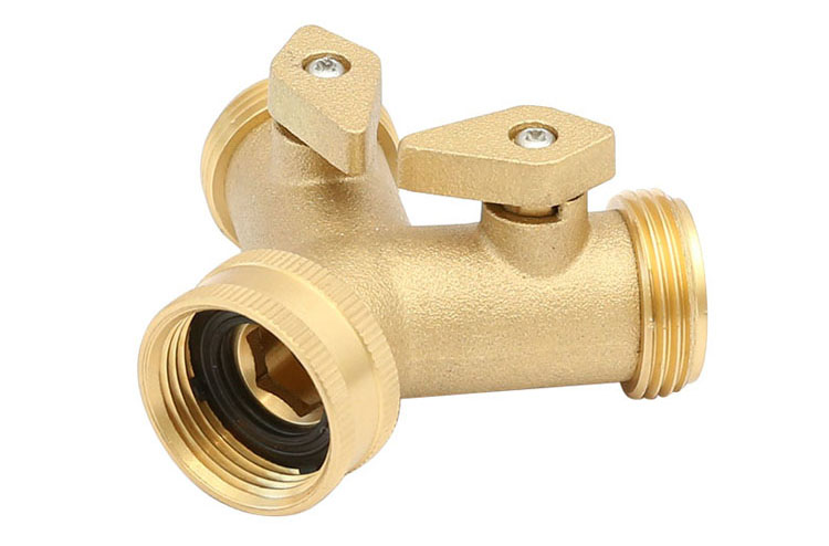 पितळ 2 Way Garden Hose Connector made in China